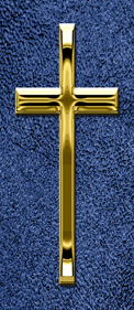 Gold Single Cross Shimmer Blue